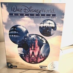 Vtg 90s WALT DISNEY WORLD EXPLORER 25th Anniversary CD-ROM Kidcore Resort Retro
